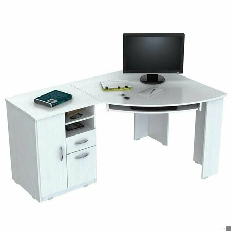 Homeroots Corner Computer Desk - Melamine and Engineered wood 249807
